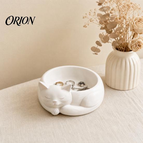 Hanging Loop Jewelry Organizer 3D Printed Cat Storage Holder, Succulents Flowerpot, Nordic Style Decoration Desktop for Rings Earrings Bracelets