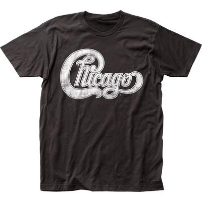Chicago Logo Herren T-Shirt Rock and Roll Musik Klassisches Band-T-Shirt Neu Schwarz