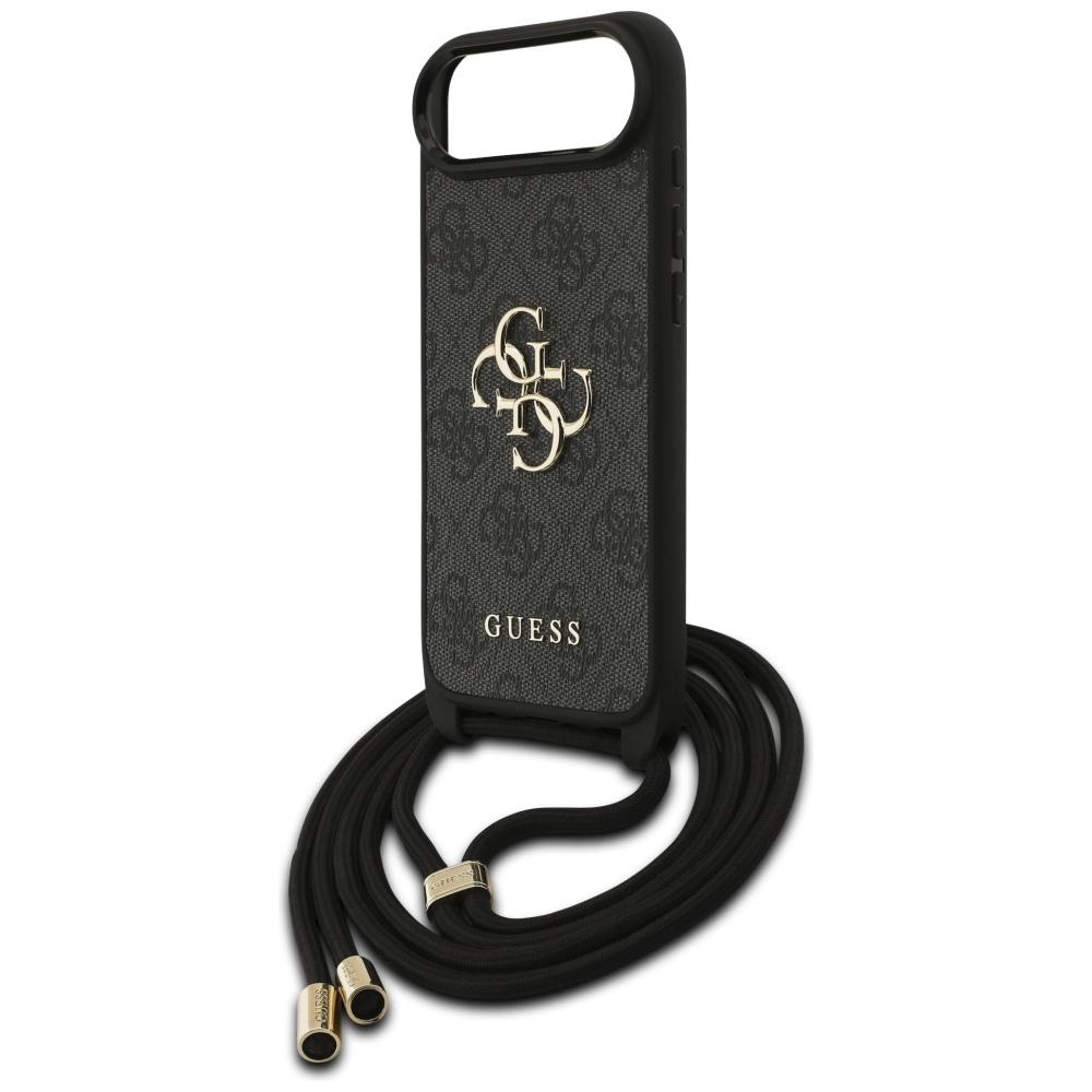 Guess 4G Big Logo Cord Stap Crossbody Case for iPhone Air Black