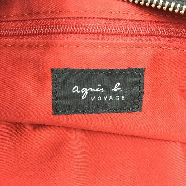 agnes b Mini Boston Handbag Red x Black Check Fabric Women’s Vintage Style(USED)