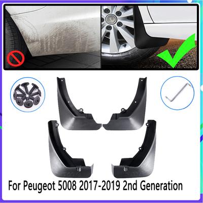 4 Stück Auto-Schmutzfänger für Peugeot 5008 2017 2018 MK2 Kotflügel Spritzschutz Kotflügel Schmutzfänger Auto