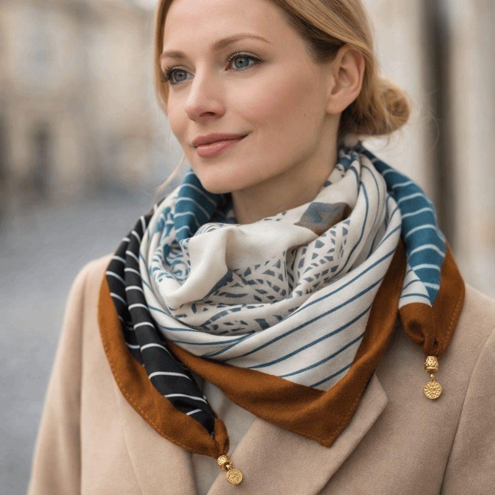 Magnetic Buckle Cotton Square Scarf Soft Cotton Hijab Wraps Fashion Headwear Soft Shawl  Girl Women