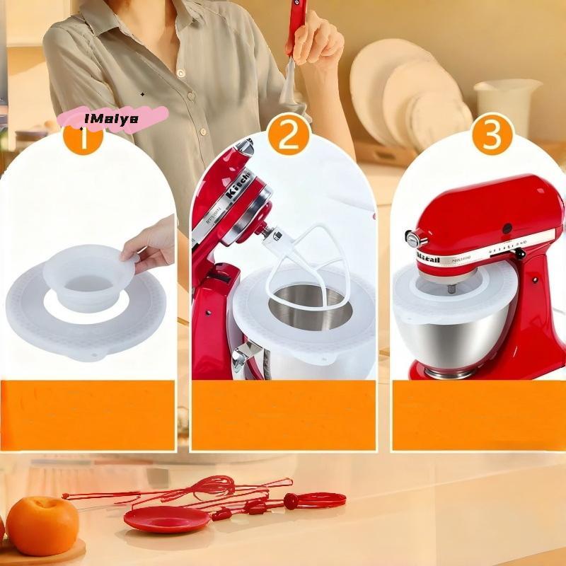 1Pc Silicone Mixer Bowl Lid Cover for 4.5-5 Quart Tilt-Head Stand Mixers - Kitchen Accessory Compatible with Most Popular Models