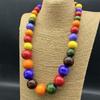 Bohemian Stijl Ronde Houten Kralen Pullover Ketting met Artistieke Retro Versieringen