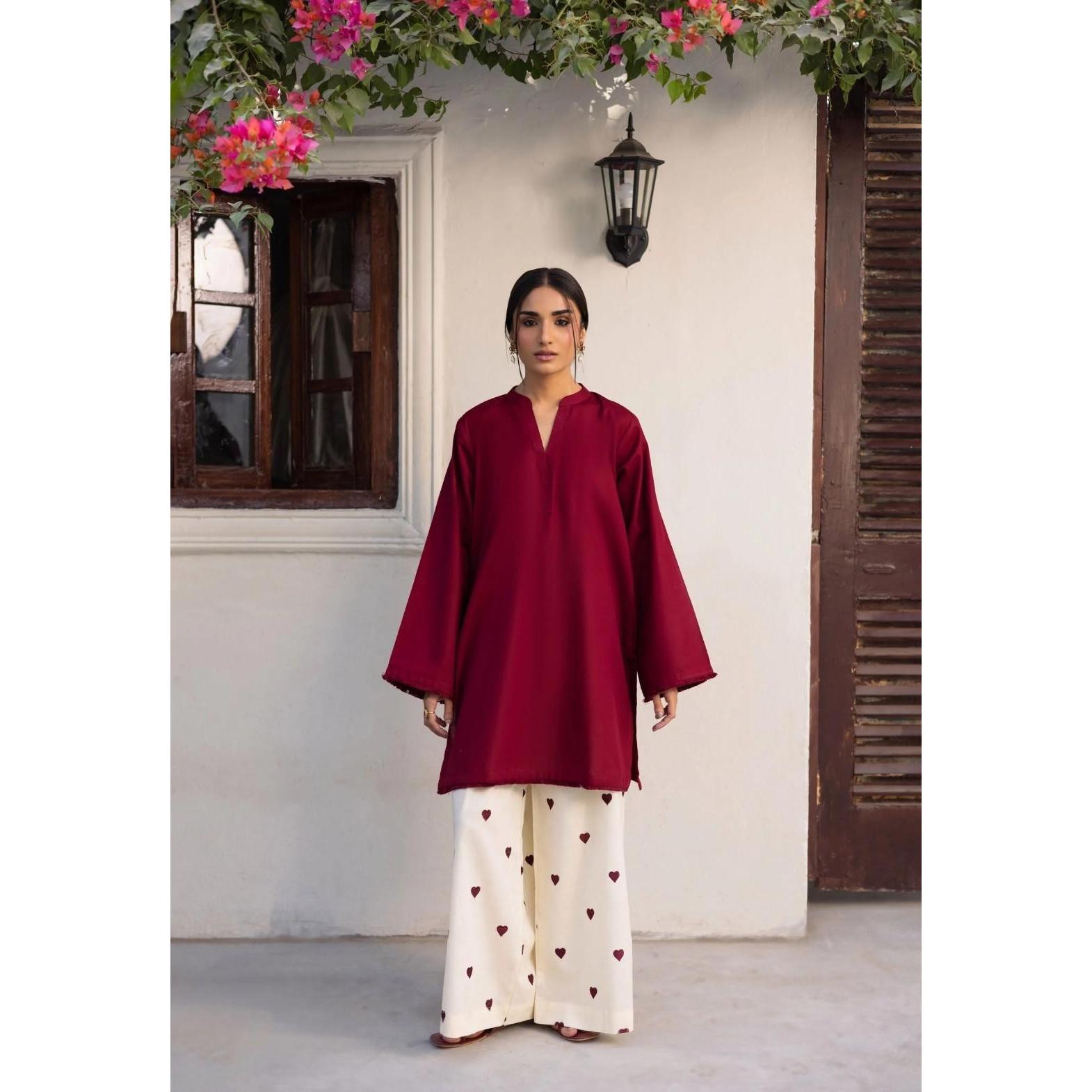 Pakistani Pure Cotton Top Kurta Set Indian Women Office Wear Kurti Palazzo Set M-38