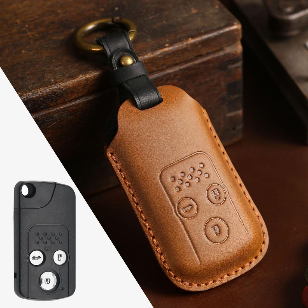 Leather Car Key Cover Protector Case for Honda Accord SPIRIOR Odyssey Civic Crv Crosstour Genuine Fit Shuttle Freed Spike Hybrid