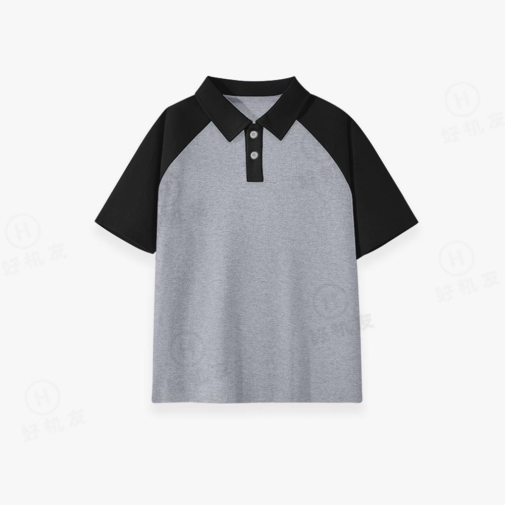 High-Quality Kids Raglan Polo Shirt - Plain Color, Short Sleeve, 200gsm Combed Cotton 100cm