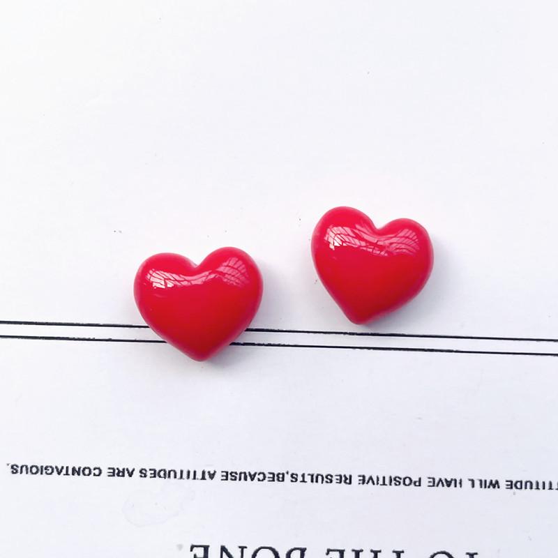 Mini Shiny Heart Resin Charms DIY Decals for Phone Case Hair Clip Craft Accessory Pink White Craft Supply