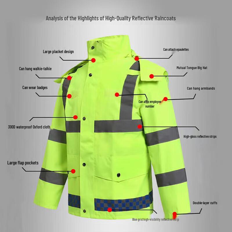 Zhanshi Reflective Rain Suit with Detachable Cotton Lining