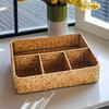 4 Grids Storage Basket Handmade Woven Willow Storage Basket For Clothes Cosmetic Stationery Hairpins Jewelry Accessories