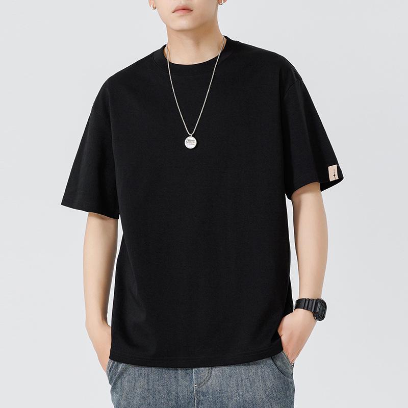 Men's Loose Fit Minimalist Crew Neck Solid T-Shirt, Summer Short Sleeve