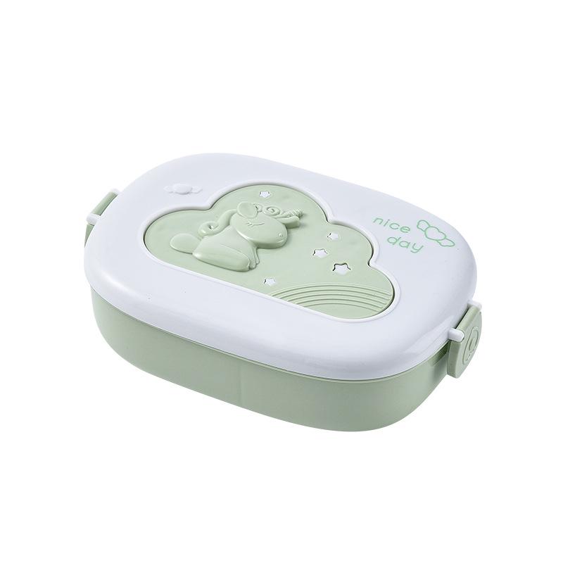 Scatola Bento Ovalare a Cartoni Animati: Lunch Box Portatile con Scomparti, Adatta al Microonde, per Studenti e Adulti