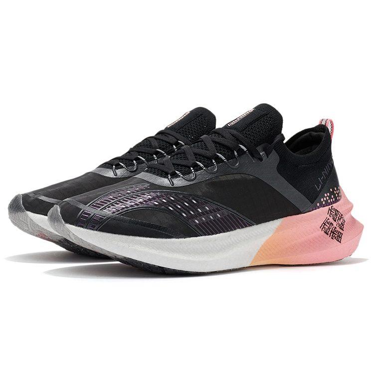 Li Ning Feidian Challenger Renn-Abriebfeste Atmungsaktive Niedrige Laufschuhe Damen Schwarz ARMR012-5