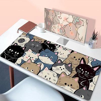 Large Mousepad Desk Mat Kawaii Cat Mause Pad Gaming Mouse Accessories Pads Computer Pc Gamer Mats Keyboard Laptops Anime Deskmat