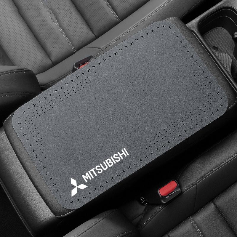 Auto Armlehnenbox Matten Leder Mittelkonsolen Abdeckungen Für Mitsubishi ASX Lancer Pajero Outlander L200 EVO Auto Innenzubehör