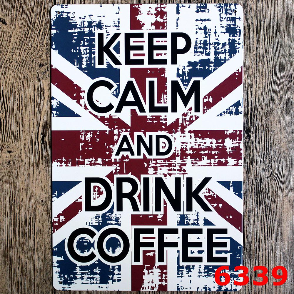 Keep Calm Inspirational Tin Sign for Bar or Restaurant