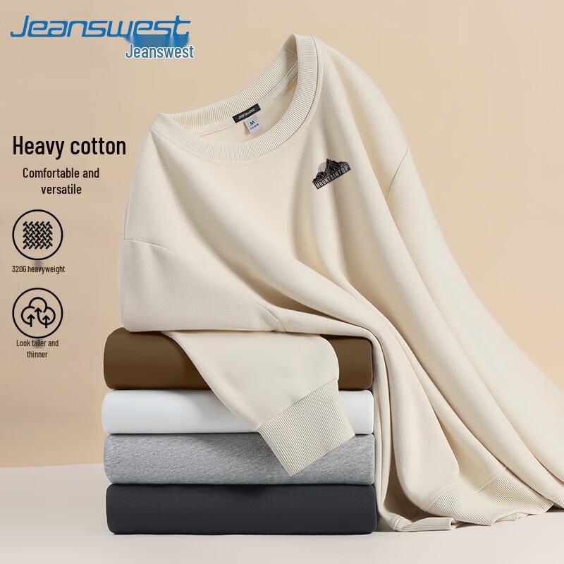 

Jeanswes Men s American Style Heavyweight Round Neck Sweatshirt 2XL