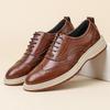 2026 Spring Men's Brogue Shoes: Korean Style, British Trend, Breathable, Formal Leather for Weddings and Business