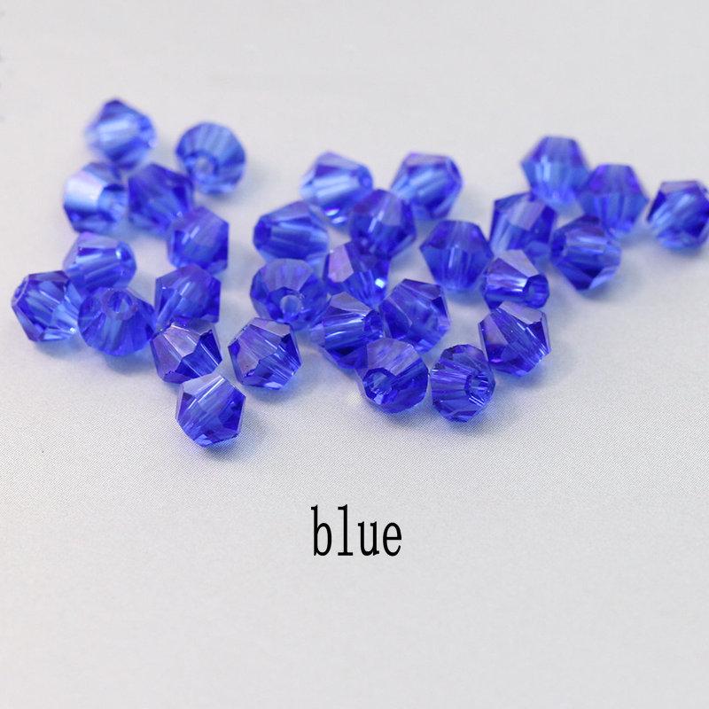 4mm 100pcs Shiny Crystal Beads Bicone Beads Glass Beads Loose Spacer Beads for Bracelet DIY Jewelry Making 200pcs