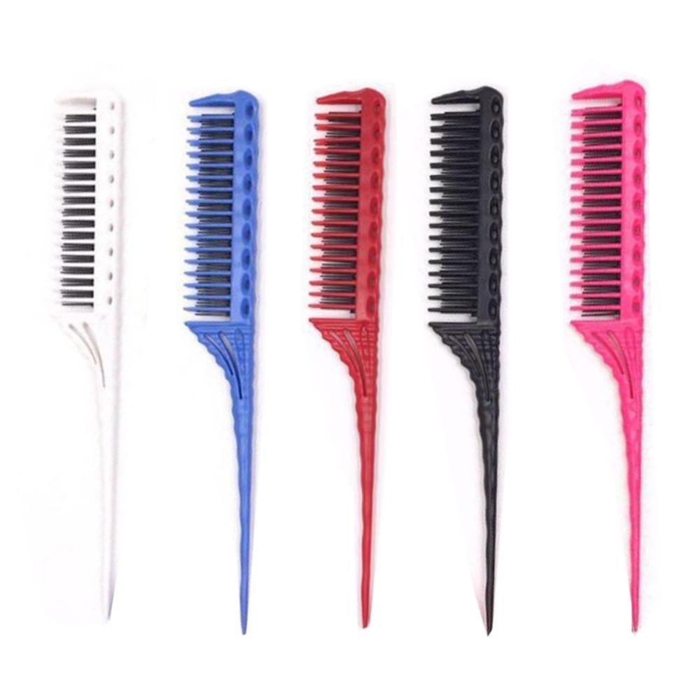 

3-рядный зубчатый гребень с хвостиком Антистатическая расческа для распутывания волос Парикмахерские принадлежности Расческа для окрашивания волос