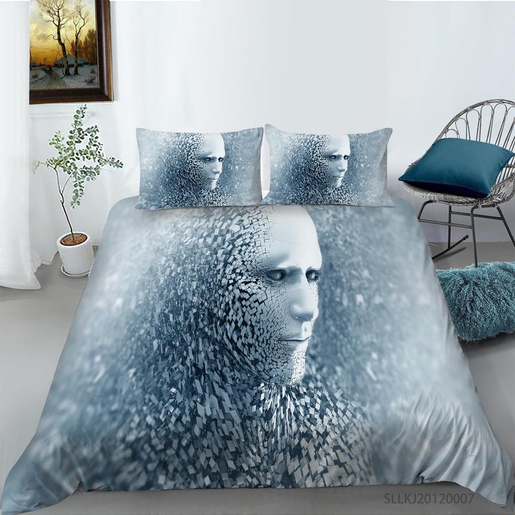 Luxury Furniture Bedding Set New Bedspread 3D Figure Print Family Bedroom Full Size Quilt Cover and Pillowcase Microfiber