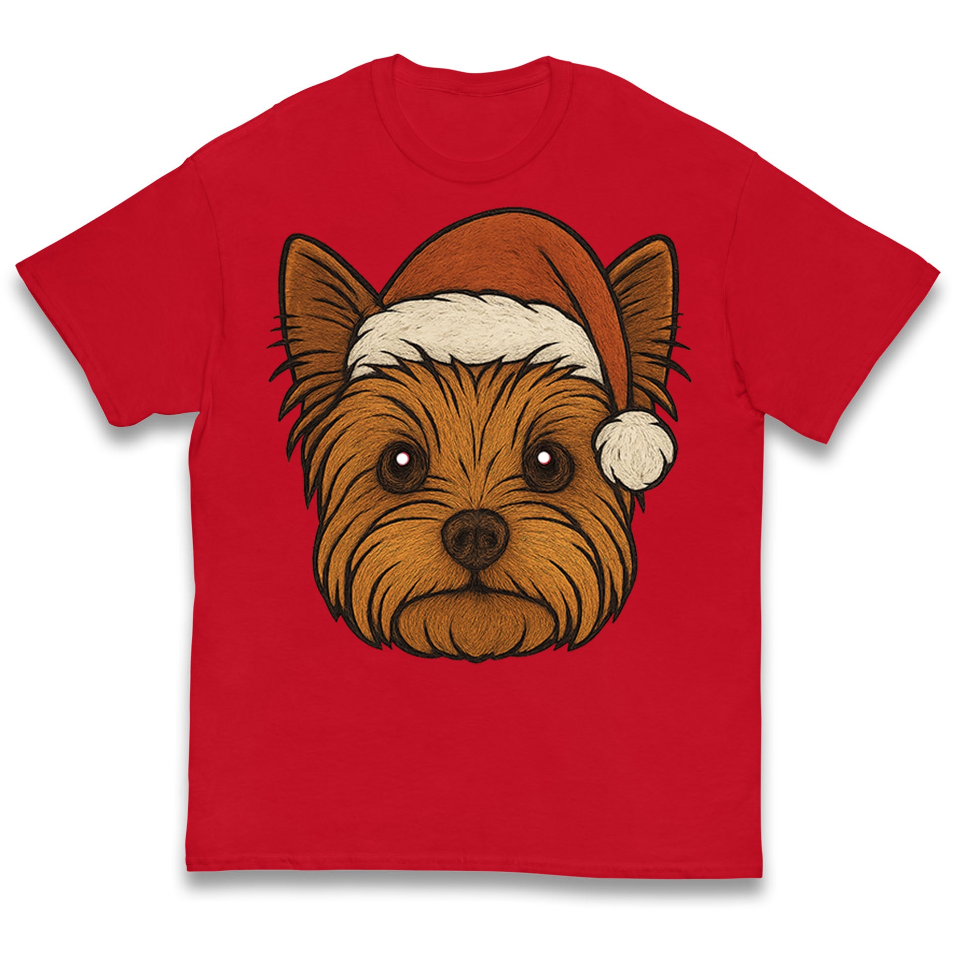 Yorkshire Terrier Face Christmas Kids T Shirt 100