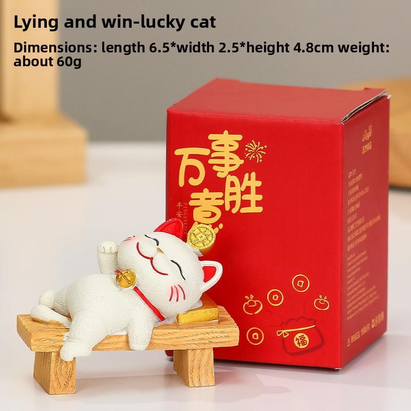 Cute Mobile Phone Stand Decoration Cute Maneki Neko Resin Office DeskCute Gift Decoration