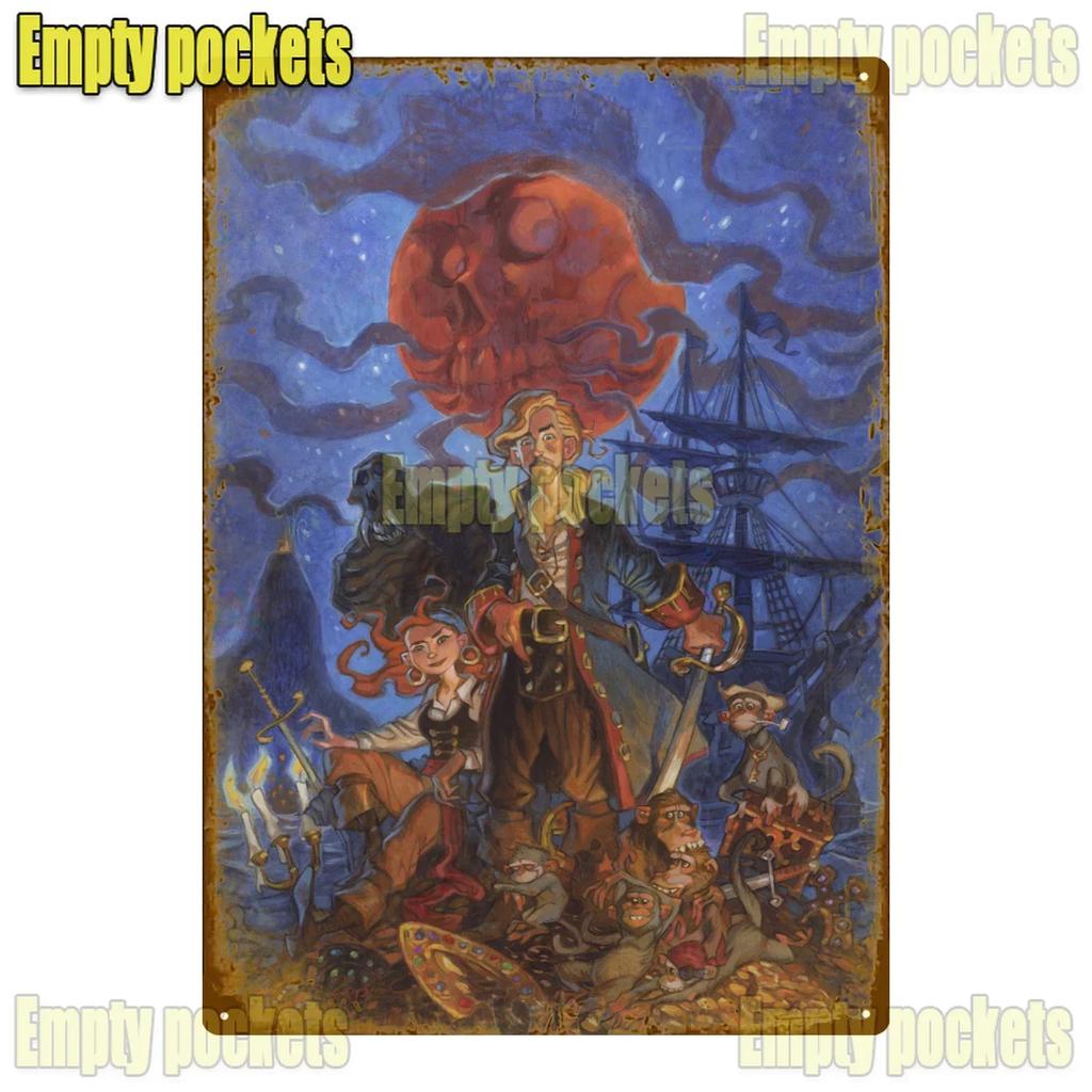 Klasická hra The Secret Of Monkey Island Kovové cedule Dekorace do garáže Domácí kino Design kuchyně Plechový znak Plakáty dárek pro děti