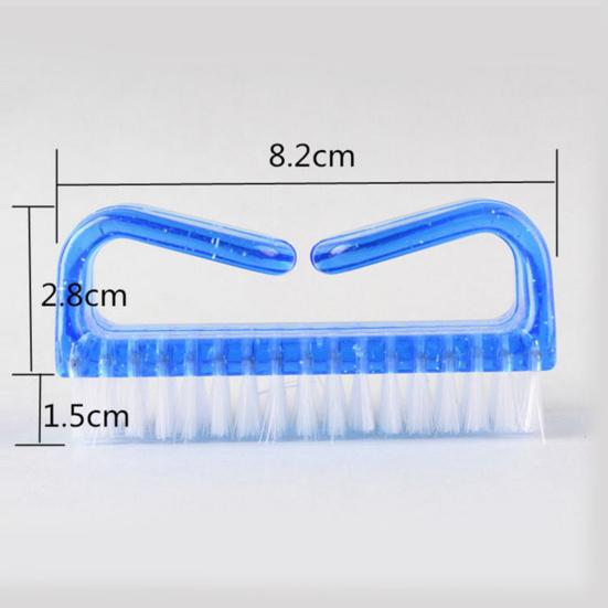 4Pcs Plastic Handle Grip Nail Dust Brush Fingernail Scrub Cleaner Pedicure Tools