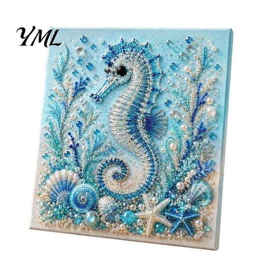 Pittura Creativa con Perline Tartaruga Marina Polpo Fai da Te Kit Perle 3D, Tema Oceano Diamond Art Kit Decorazioni Sottomarine per Adulti Principianti, Kit Tutto Perle Dot Wall