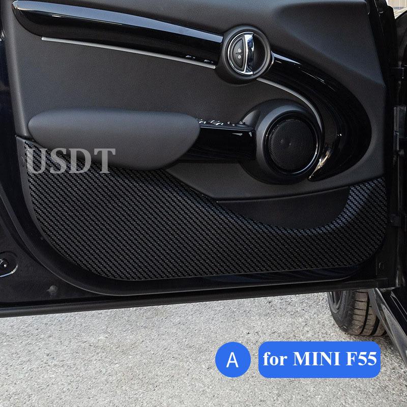 Car Door Anti Kick Mat Leather Carbon Fiber Sticker For BMW MINI Cooper F54 F55 F56 F57 F60 R56 R60 Car Accessories
