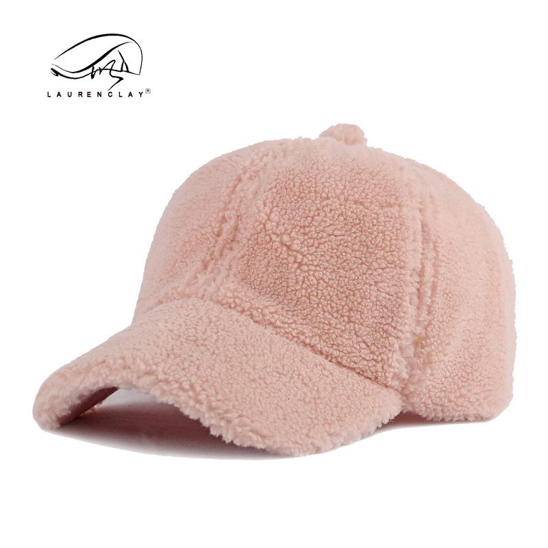 Sun hat children's winter lamb wool baseball cap simple retro light board solid color cap casual versatile