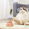 Katzen-Interaktionsspielzeug Puzzle Drehteller für Katze Kätzchen Jagdball mit Federn zur mentalen Stimulation Linderung von Langeweile Training