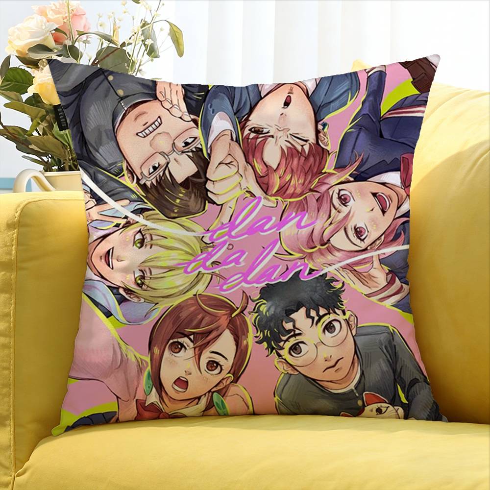 Anime D-Dandandan Various Sizes Square Pillow Case For Car Home Bedchamber Decor