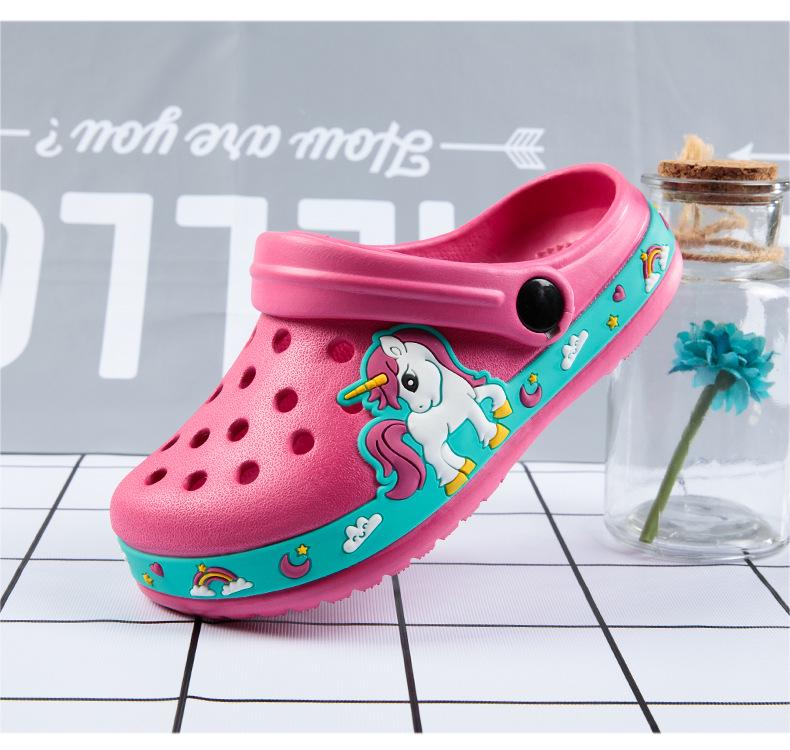 Children's Cartoon Beach & Garden Closed-Toe Shoes, Unisex Summer Hole Shoes