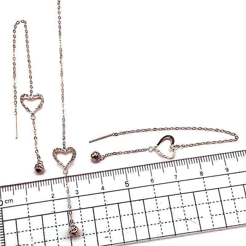 Purple Gold Simple Temperament Heart-Shaped Ball Color Gold Plated Rose Gold Exquisite Earrings