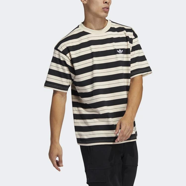 Adidas Originální tričko s trojlístkem, sportovní s krátkým rukávem, s posádkou, pánské, černé GL9913