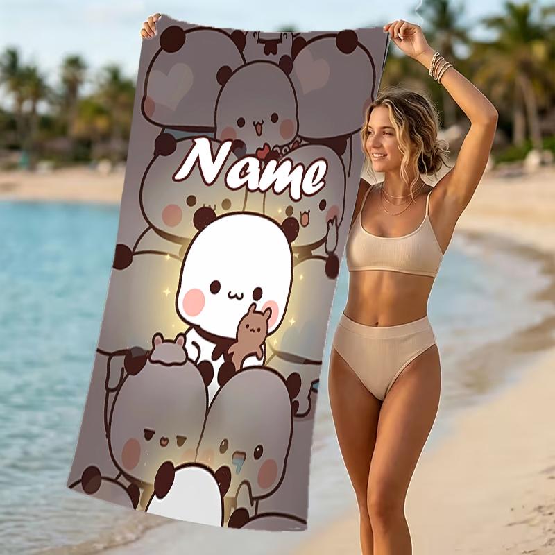 Customizable personalized beach towels Bubu Dudu themed designs.Suitable for the beach, yoga, sports;ideal as beach accessories