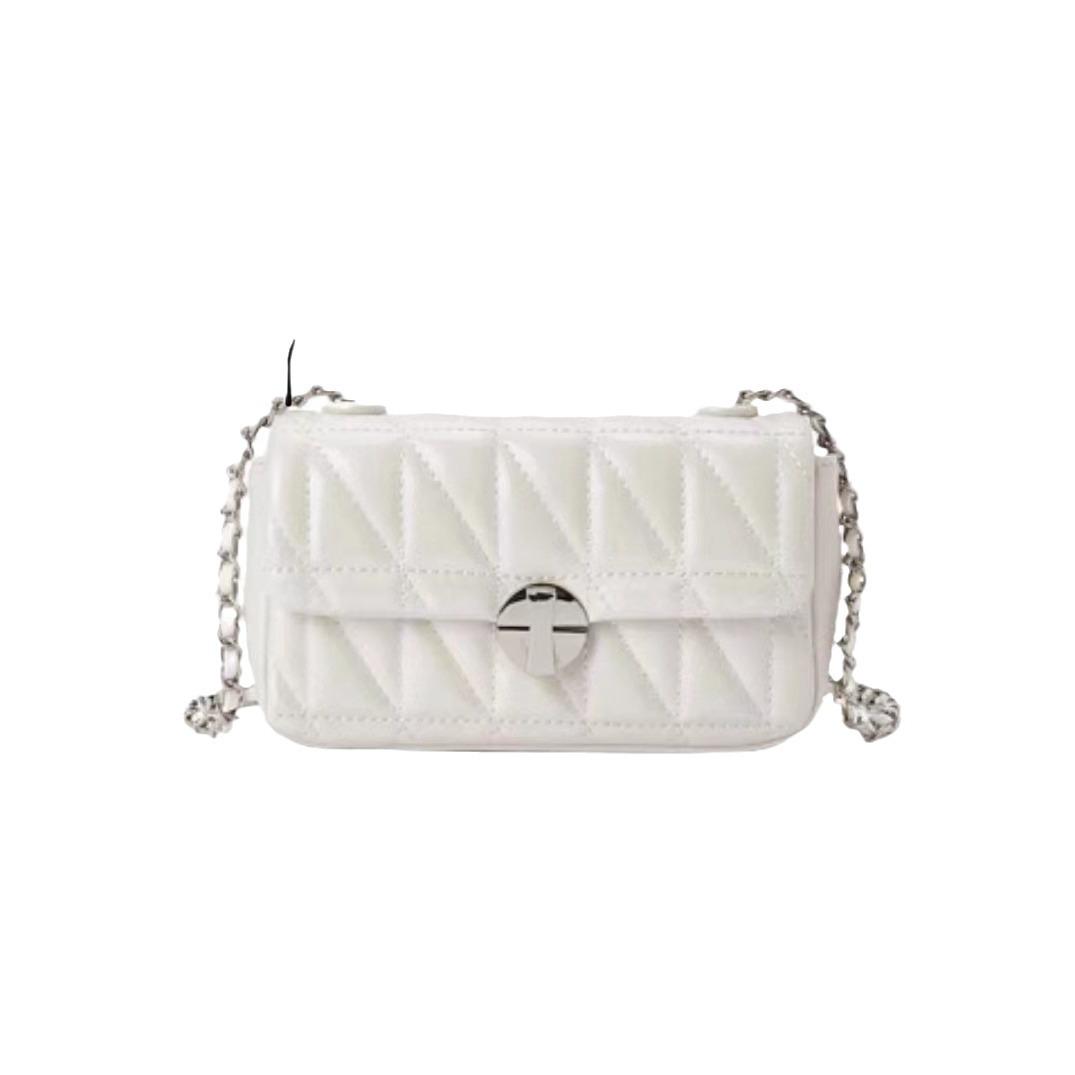 

Весна и лето высококачественная текстура маленькая женская сумка с цепочкой из бриллиантов на плечо подмышку сумка All Crossbody маленькая квадратная сумка белый