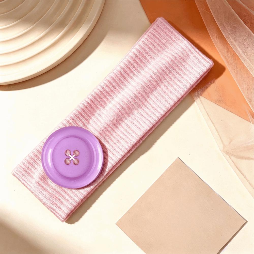 Elastic Button Headband Ribbed Knit Knit Turban Band New Head Wrap Daily Wear