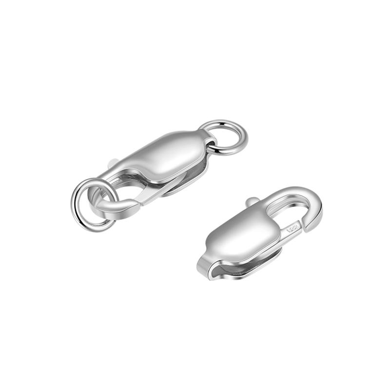 925 Silver 18K Gold Plated Italy Square Lobster Water Drop Spring Buckle DIY Jewelry Accessories 8 mm