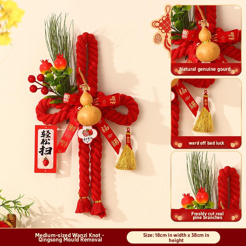 New Red Horse Pendant Auspicious Flower Pendant Living Room Porch Decoration Happy New Year Home Decoration Ornaments