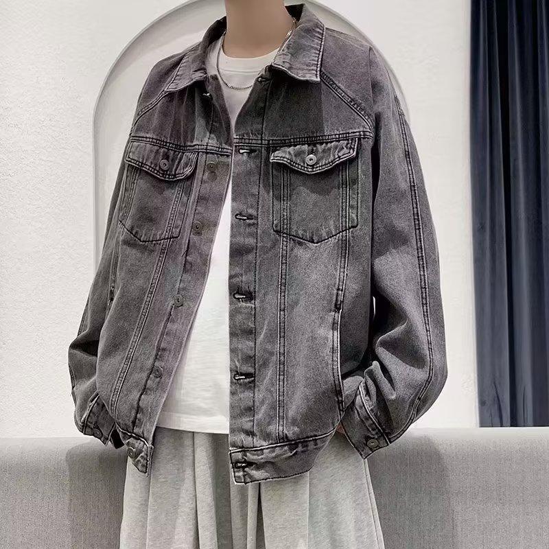 Men Blue Classic Denim Jackets Solid Jean Coats Male Cotton Denim Coats Spring Autumn Outwear Casual Cowboy Jackets
