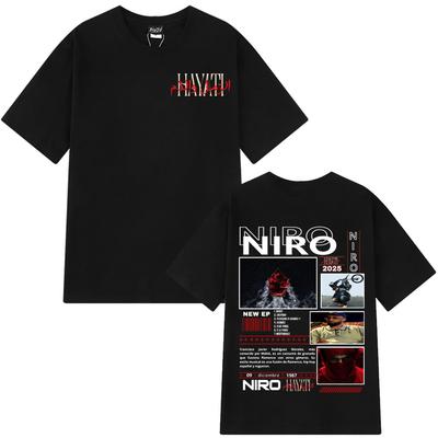 Rapper Niro OX7 Grafik T-Shirt Herren Damen Mode Locker Lässig T-Shirts Hip-Hop Sommer Kurzarm Vintage Y2K T-Shirts