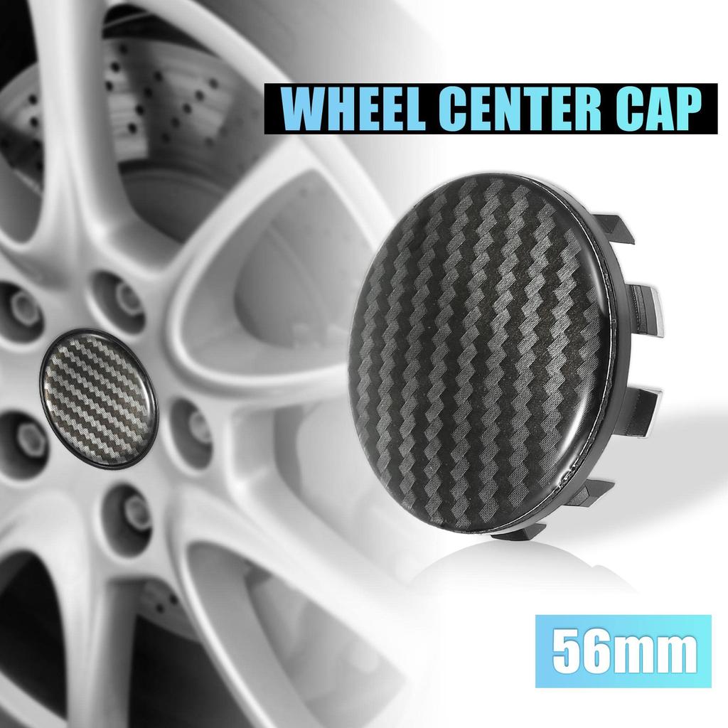 uxcell Bilhjul Sentraldeksel Universelt Dekknavdeksel Karbonfibermønster 56mm OD 4 stk