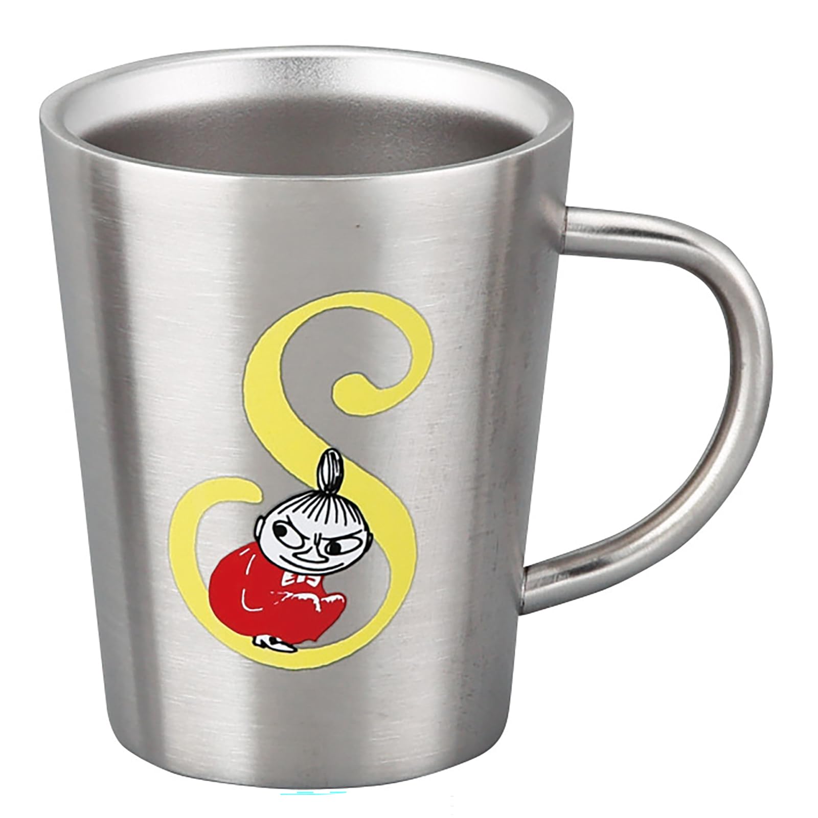 

Moomin Stainless Steel 9 x Initial Birthday Made in Mug, Heat-Resistant, Double-Walled, 360ml, Diameter Approx. 11cm, S , Silver, Gift, Item, Japan,