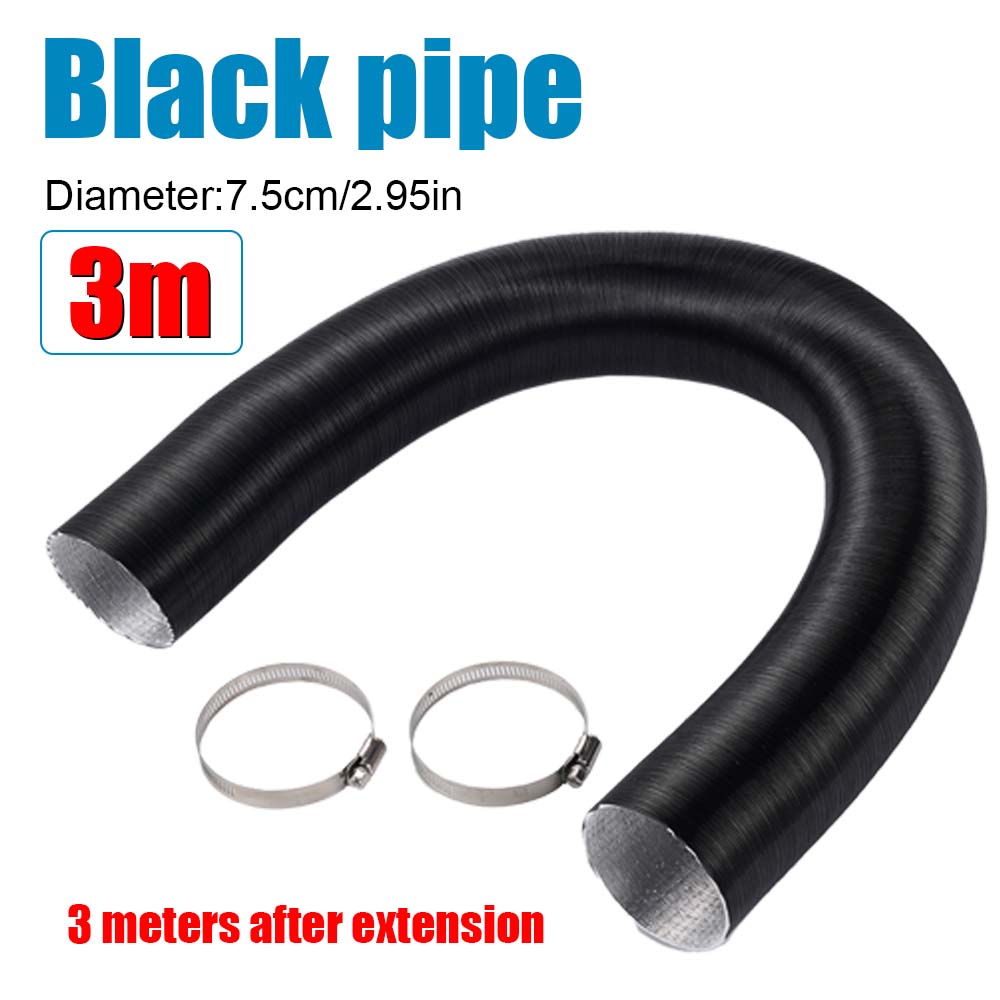 75mm Air Diesel Parking Heater Duct Pipe Tube Hose 100/200/300cm Length for Parking Heater Flexible Exhaust Pipe Tube Extendable