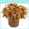 Autumn Colors Artificial Dendranthema Morifolium Home Decor Faux Flower For Photography Props