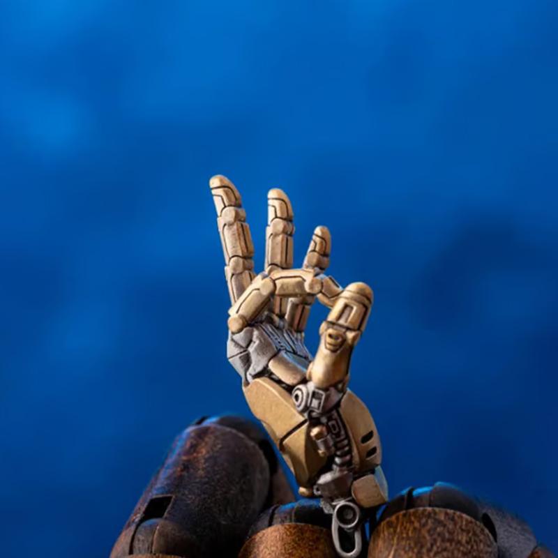 Fashion Mechanical Bionic Hand Pendant With Chain For Men Women Creative Movable Finger Joints Robot Hand Necklace Jewelry