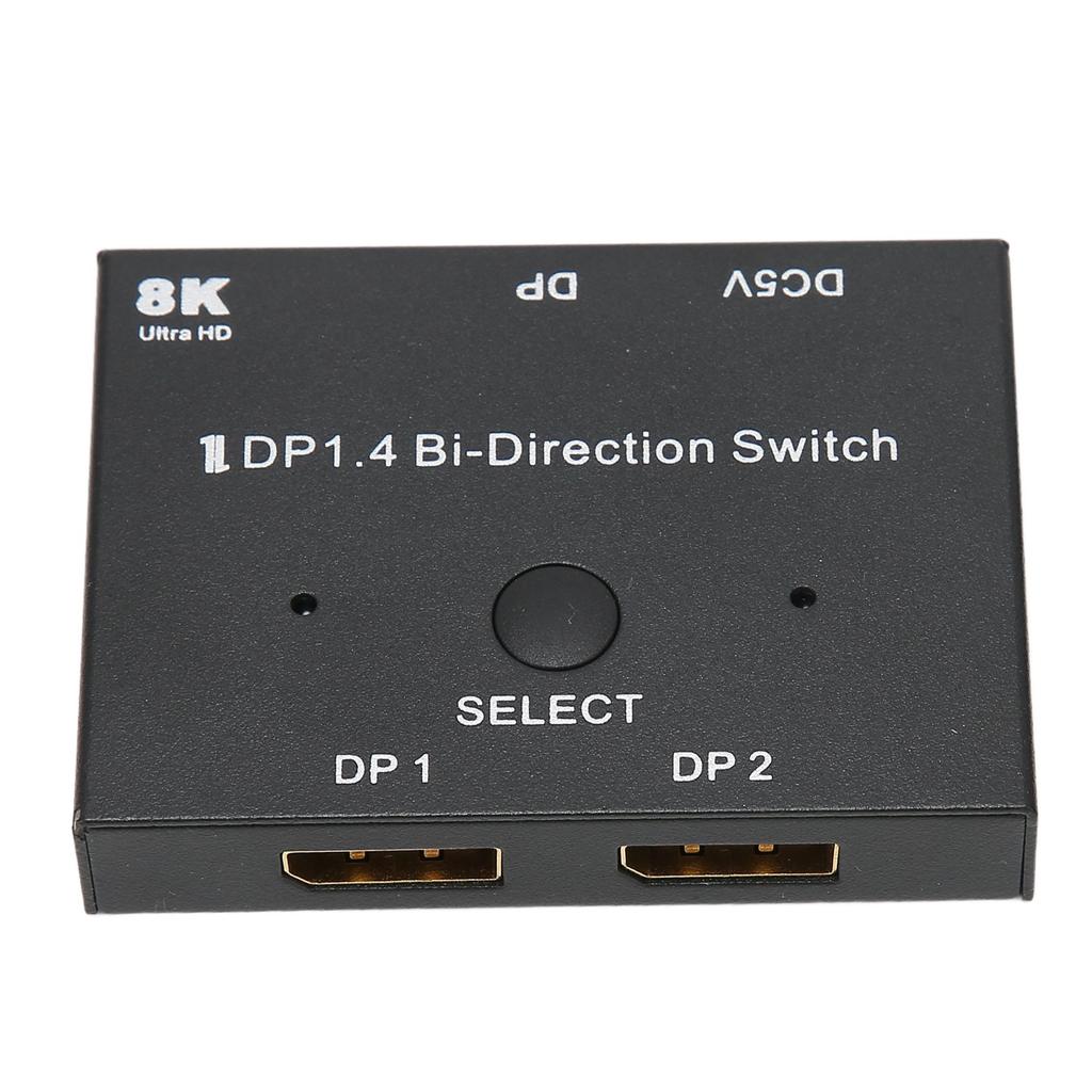 DisplayPort Switch 2x1 1x2 DisplayPort Bidirectional Switcher Support 8K 30Hz 5K 60Hz 4K 120Hz 60Hz for Monitor Laptop
